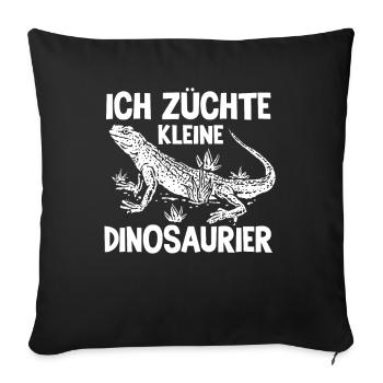 Reptilien Reptil Schlangen Eidechse Terrarium - Sofakissenbezug 45 x 45 cm - Schwarz - Vorne