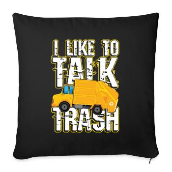 J’aime parler trash pour un homme - Housse de coussin décorative 45 x 45 cm - noir - Devant
