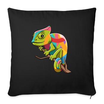 Chameleon iguanas breeding reptiles - Sofa pillowcase 17,3'' x 17,3'' (45 x 45 cm) - black - Front