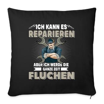 Reparatur für einen Mechaniker - Sofakissenbezug 45 x 45 cm - Schwarz - Vorne