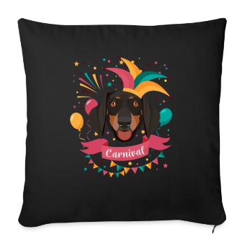 Dachshund Carnival Carnival - Sofa pillowcase 17,3'' x 17,3'' (45 x 45 cm) - black - Front