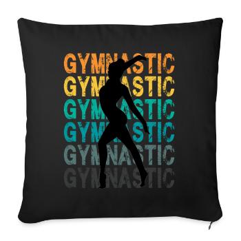 Gymnastics for a gymnast Floor gymnast - Sofa pillowcase 17,3'' x 17,3'' (45 x 45 cm) - black - Front