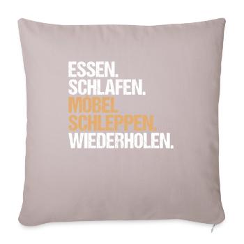 Möbelpacker Umzugsunternehmen Umzugshelfer Mover - Sofakissenbezug 45 x 45 cm - helles Taupe - Vorne