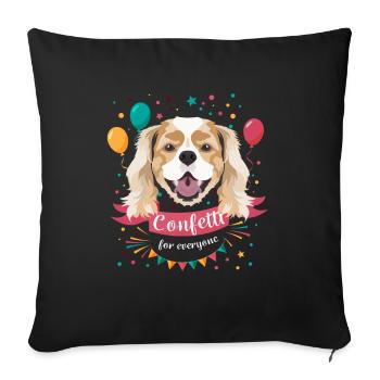 Cavalier King Charles Spaniel Carnival Carnival - Sofa pillowcase 17,3'' x 17,3'' (45 x 45 cm) - black - Front