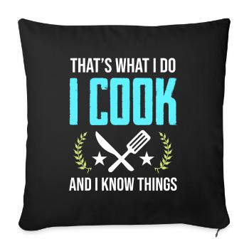 cook cook - Sofa pillowcase 17,3'' x 17,3'' (45 x 45 cm) - black - Front
