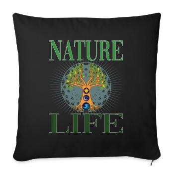 Arbre de Vie pour les Amoureux de la Nature Amoureux de la Nature - Housse de coussin décorative 45 x 45 cm - noir - Devant