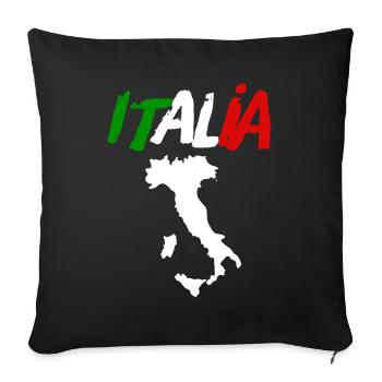 ITALIA Boots Italy Fan Jersey with Football - Sofa pillowcase 17,3'' x 17,3'' (45 x 45 cm) - black - Front