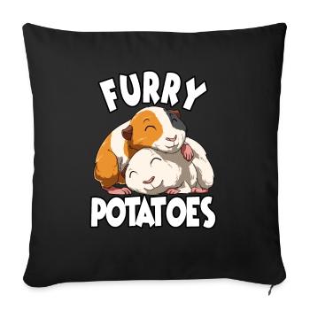 Furry Potato for a guinea pig lover - Sofa pillowcase 17,3'' x 17,3'' (45 x 45 cm) - black - Front