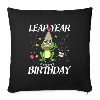 Leap Year Birthday für Männer, Frauen und Kinder - Sofakissenbezug 45 x 45 cm - Schwarz - Vorne