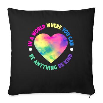 Friendliness Inclusion Diversity Anti Bullying - Sofa pillowcase 17,3'' x 17,3'' (45 x 45 cm) - black - Front