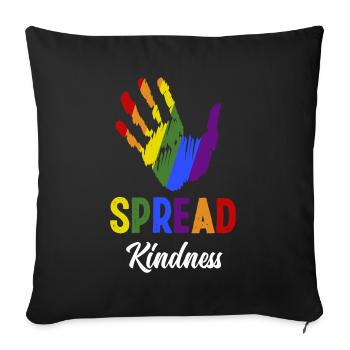 Friendliness Inclusion Diversity Anti Bullying - Sofa pillowcase 17,3'' x 17,3'' (45 x 45 cm) - black - Front