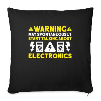 Elektroniker Elektriker Electrician Lineman - Sofakissenbezug 45 x 45 cm - Schwarz - Vorne