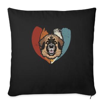 Valentine's Day Leonberger - Sofa pillowcase 17,3'' x 17,3'' (45 x 45 cm) - black - Front