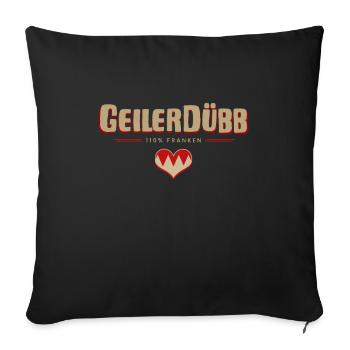 "Geiler Dübb" fränkischer Dialekt Übersetzer - Sofakissenbezug 45 x 45 cm - Schwarz - Vorne