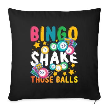 Bingo Shake These Balls pour un joueur de bingo - Housse de coussin décorative 45 x 45 cm - noir - Devant