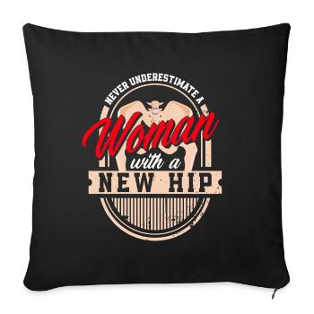 Artificial hip joint surgery hip prosthesis - Sofa pillowcase 17,3'' x 17,3'' (45 x 45 cm) - black - Front