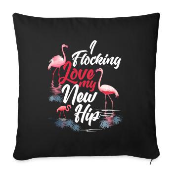 Artificial hip joint surgery hip prosthesis - Sofa pillowcase 17,3'' x 17,3'' (45 x 45 cm) - black - Front