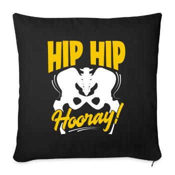 Artificial hip joint surgery hip prosthesis - Sofa pillowcase 17,3'' x 17,3'' (45 x 45 cm) - black - Front