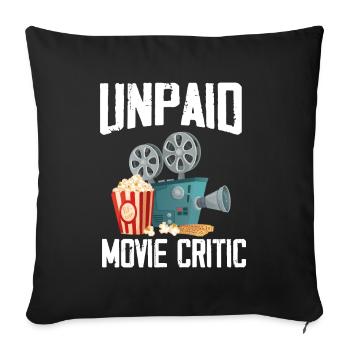 Movie Night Cinema Popcorn Movies Film Critics - Sofa pillowcase 17,3'' x 17,3'' (45 x 45 cm) - black - Front
