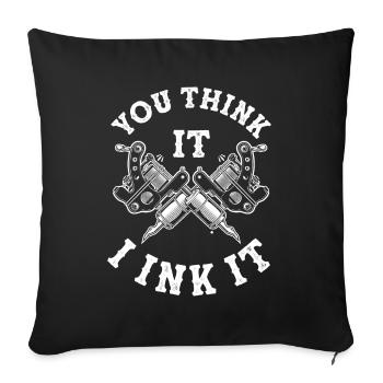 Tattoo Machine Tattoo Artists Tattoo Artist Tattoo Gift - Sofa pillowcase 17,3'' x 17,3'' (45 x 45 cm) - black - Front