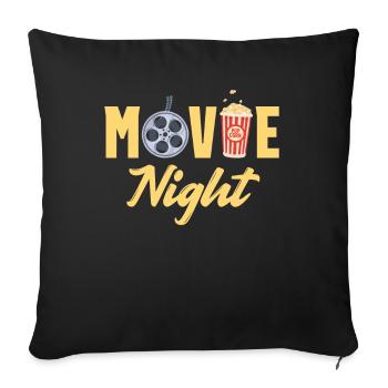 Movie Night Cinema Popcorn Movies - Sofa pillowcase 17,3'' x 17,3'' (45 x 45 cm) - black - Front