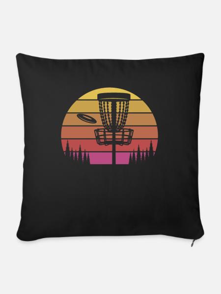 Lustiges Discgolf Discgolfer Geschenk - Sofakissenbezug 45 x 45 cm - Schwarz