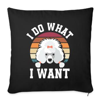 Poodle - Sofa pillowcase 17,3'' x 17,3'' (45 x 45 cm) - black - Front