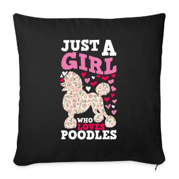 Juste une fille ce caniche aime le propriétaire de caniche - Housse de coussin décorative 45 x 45 cm - noir - Devant