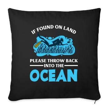 Diving Divers Funny Diver Gift - Sofa pillowcase 17,3'' x 17,3'' (45 x 45 cm) - black - Front