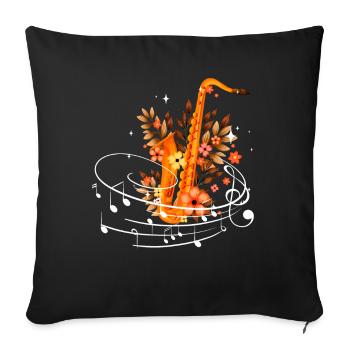 Music Musicians Saxophone Saxophone Musician - Sofa pillowcase 17,3'' x 17,3'' (45 x 45 cm) - black - Front
