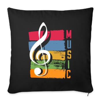 Music Musicians Singing Singer Singer Musician - Sofa pillowcase 17,3'' x 17,3'' (45 x 45 cm) - black - Front