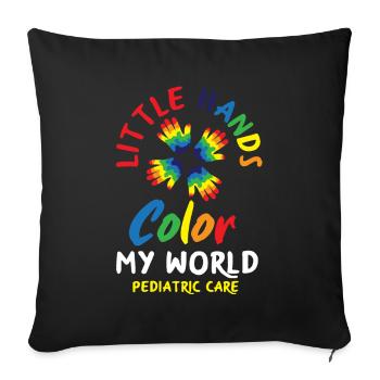 Kinderkrankenschwester Kinderkrankenpflegerin - Sofakissenbezug 45 x 45 cm - Schwarz - Vorne