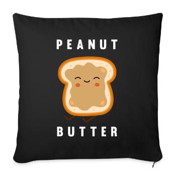 Peanut butter - Sofa pillowcase 17,3'' x 17,3'' (45 x 45 cm) - black - Front