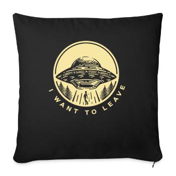 Funny Alien Ufo Alien Gift - Sofa pillowcase 17,3'' x 17,3'' (45 x 45 cm) - black - Front