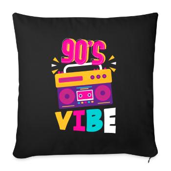 90s Party Outfit Costume 90s Party - Sofa pillowcase 17,3'' x 17,3'' (45 x 45 cm) - black - Front