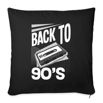 Tenue de fête des années 90 Costume de fête des années 90 - Housse de coussin décorative 45 x 45 cm - noir - Devant