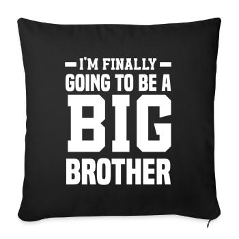 Je serai un cadeau de grand frère - Housse de coussin décorative 45 x 45 cm - noir - Devant
