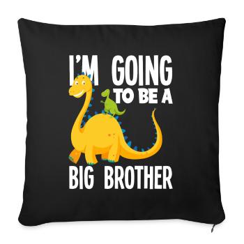 Je vais être un dinosaure Big Brother Dino - Housse de coussin décorative 45 x 45 cm - noir - Devant