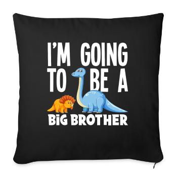 Je vais être un dinosaure Big Brother Dino - Housse de coussin décorative 45 x 45 cm - noir - Devant