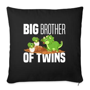 Grand Frère Des Jumeaux DinosaureS Dinos - Housse de coussin décorative 45 x 45 cm - noir - Devant