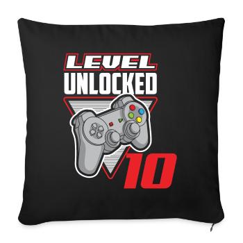 10th Birthday Boy Birthday Gamer Gaming - Sofa pillowcase 17,3'' x 17,3'' (45 x 45 cm) - black - Front