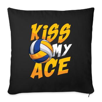 Kiss My Ace - Sofakissenbezug 45 x 45 cm - Schwarz - Vorne