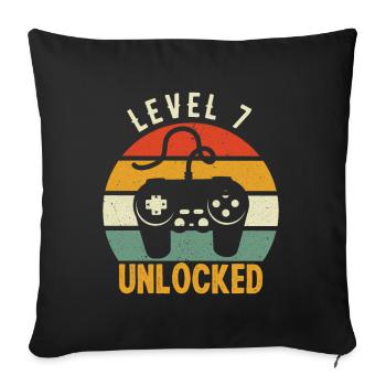 7. Geburtstag Jungen Geburtstag Gamer Gaming - Sofakissenbezug 45 x 45 cm - Schwarz - Vorne
