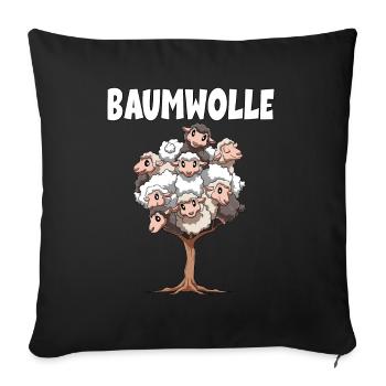 Baumwolle Schafe für einen Schafliebhaber - Sofakissenbezug 45 x 45 cm - Schwarz - Vorne