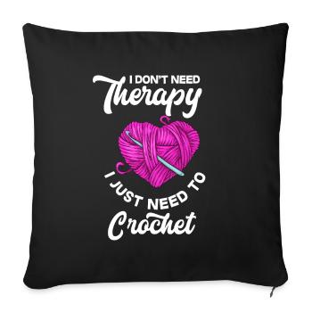 Crochet Crochet Hook Crochet Hooks Crochet Hooker - Sofa pillowcase 17,3'' x 17,3'' (45 x 45 cm) - black - Front