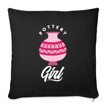Pottery Pottery Pottery Pottery Girl - Sofa pillowcase 17,3'' x 17,3'' (45 x 45 cm) - black - Front