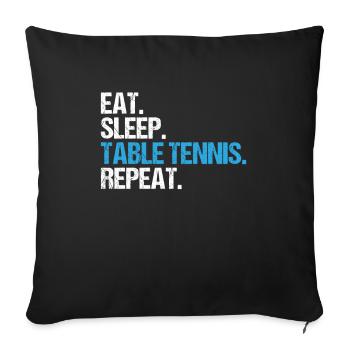 Table Tennis Ping Pong Pong Pppong Table Tennis - Housse de coussin décorative 45 x 45 cm - noir - Devant