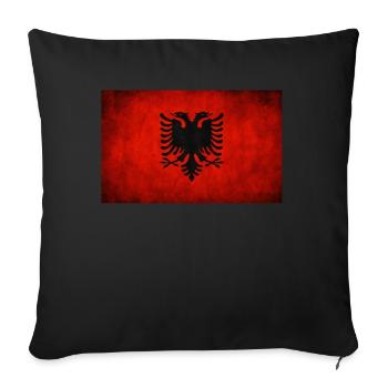 Albanian Flag Double-headed Eagle Albanian Albanians - Sofa pillowcase 17,3'' x 17,3'' (45 x 45 cm) - black - Front