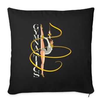 Gymnastic für eine Turnerin Bodenturnerin - Sofakissenbezug 45 x 45 cm - Schwarz - Vorne