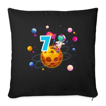 7th Birthday Boys 7 Years Planet Birthday - Sofa pillowcase 17,3'' x 17,3'' (45 x 45 cm) - black - Front